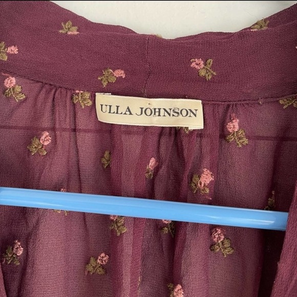 Ulla Johnson Odelia Floral Embroidered Bow Tie Top Size 8 - Picture 10 of 10